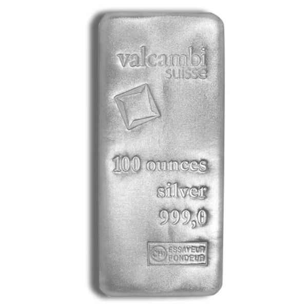 100 oz Valcambi Silver Bar (New)