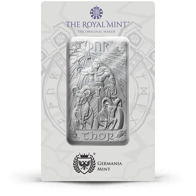 10 Oz Royal Mint Great Britain Norse Gods - Thor .9999 Silver Bar (New)