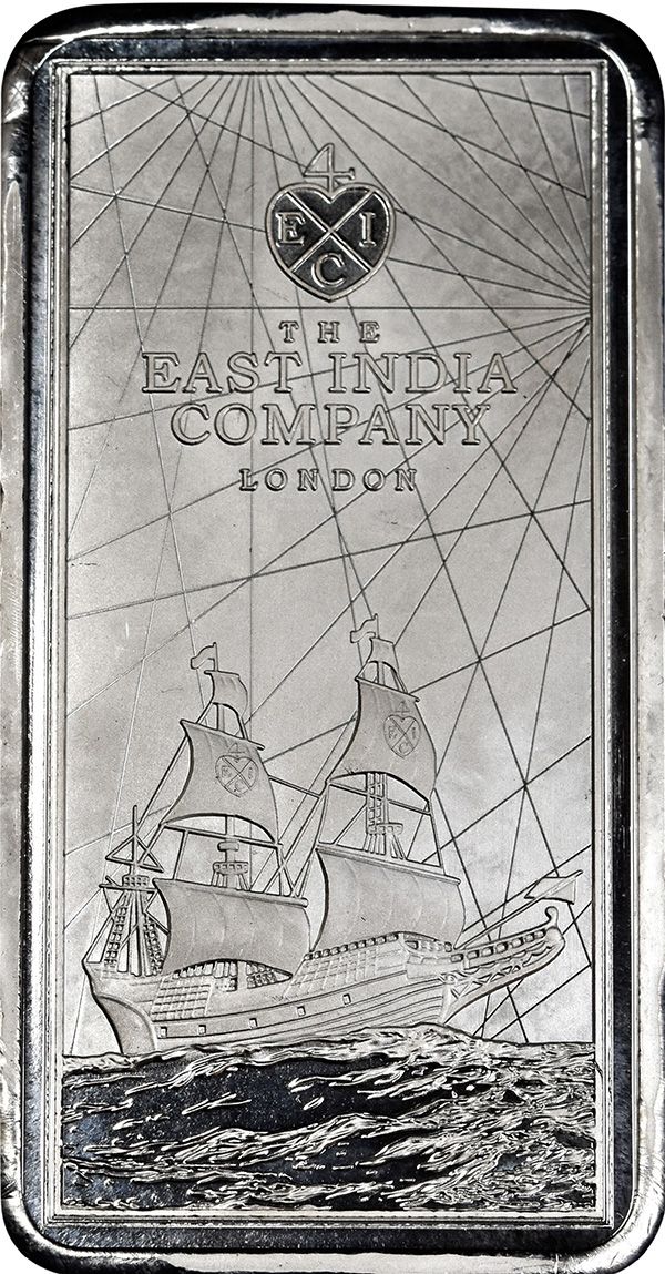 2021 10 oz St. Helena Rectangular Silver East India Company Coin (BU)