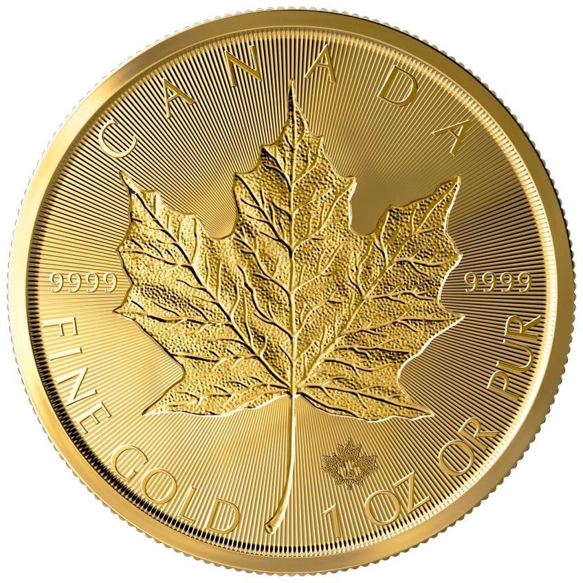 2019 Canada $50 1 Oz Incuse Gold Maple Leaf (BU)