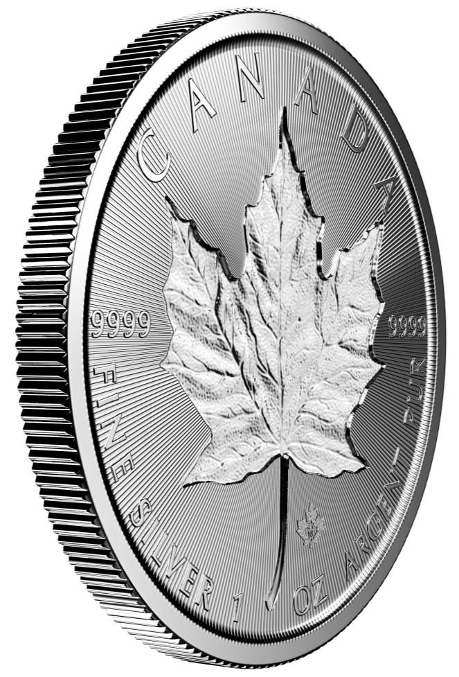2019 Canada $5 1 Oz Incuse Silver Maple Leaf (BU)
