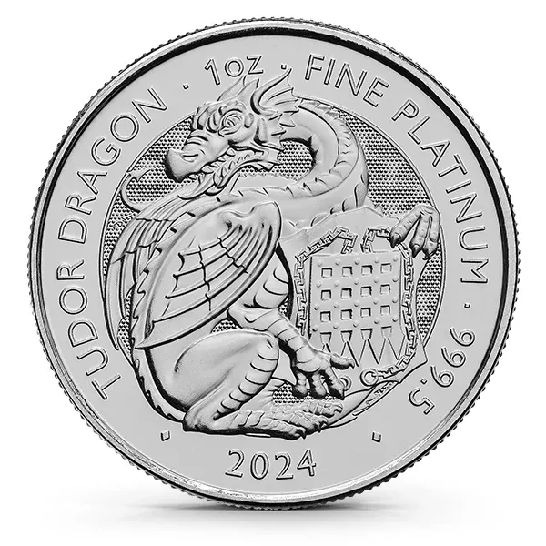 2024 Royal Tudor Beasts Dragon 1 oz .9995 Platinum Coin (BU)