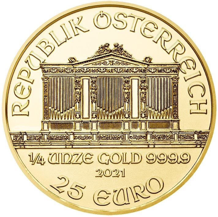 2021 Austria 1/4 Oz Gold Philharmonic (BU)