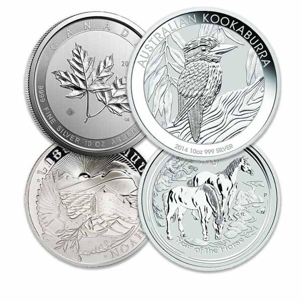 Off-Quality 10 Oz Silver Coins Gov't Minted (Random Design and Date)