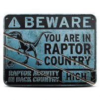 2022 Antique Niue Jurassic World Raptor Country Sign Shaped 2 oz Silver Coin with Box & CoA