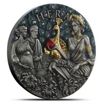 2025 Antique Niue Divine Beauty Hera 2 oz Silver Coin Gilded, with Box & CoA