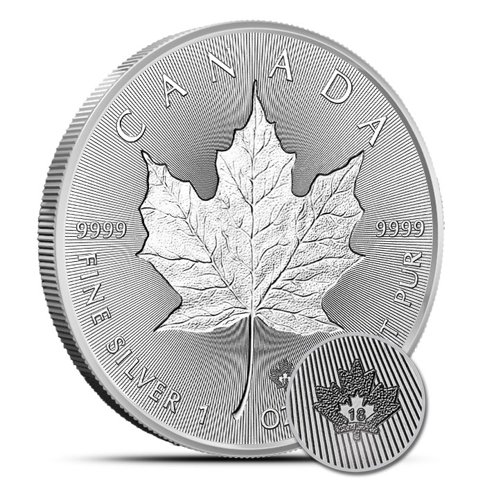 2018 Canadian Incuse Maple Leaf 1 oz Silver Coin