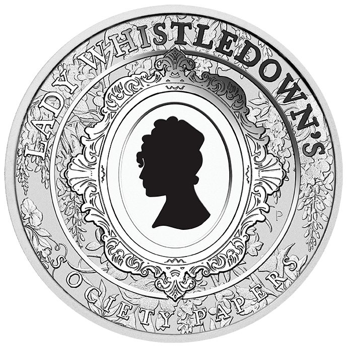 2026 Tuvalu Bridgerton Lady Whistledown 1 oz Silver Colorized Coin