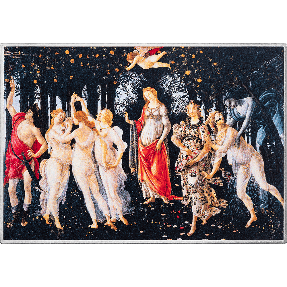 2026 Cameroon Art Gallery Primavera Sandro Botticelli 1 oz Silver Digitally Printed Coin