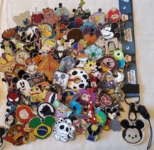 DISNEY TRADING PINS 50 LOT, NO DUPLICATES + Free Mickey Lanyard & Free Shipping