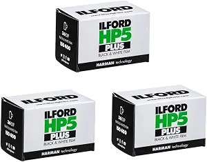 Ilford 1574577 HP5 Plus, Black and White Print Film, 35 mm, ISO 400, 36 Exposures (Pack of 3)