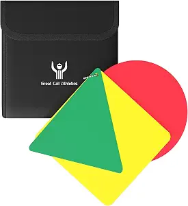Great Call Athletics Referee Pro Penalty Cards Shapes w/Case Red Yellow Green Delay Warning Ejection Soccer Field Hockey, FH-350