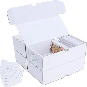 Trading Card Storage Box, 4-Pack 400 Count Cardboard TCG & Sport Card Box