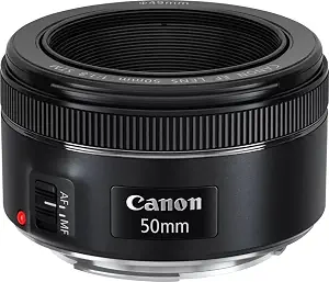 Canon EF 50mm f/1.8 STM Lens, Black, Compatible with Canon EOS DSLR Cameras