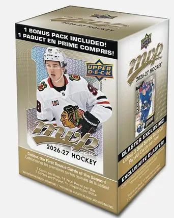 2026-27 NHL UPPER DECK MVP Hockey Factory Sealed Blaster Box 77 Cards