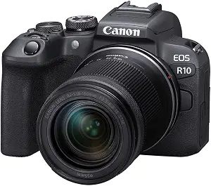 Canon EOS R10 RF-S18-150mm F3.5-6.3 is STM Lens Kit, Mirrorless Vlogging Camera, 24.2 MP, 4K Video, DIGIC X Image Processor, High-Speed Shooting, Subject Tracking, Compact, for Content Creators Black