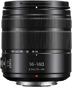 Panasonic Lumix G Vario 14-140mm Telephoto Zoom Lens with F3.5-5.6 II ASPH, Mirrorless Micro Four Thirds Mount and Power O.I.S. - H-FSA14140 (Upgraded USA Black)