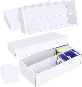 Trading Card Storage Box, 2-Pack 2-Row Bulk Storage for TCG Sports Cards