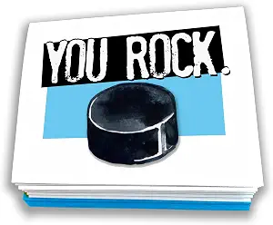 Play Strong Hockey “YOU ROCK” Motivational Note Cards (12-Pack) – Thank You & Encouragement Cards for Hockey Players, Coaches & Teams – Illustrated Sports Powercards Empower the Champion Within