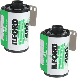 Ilford 1748192 Delta Pro 400 Fast Fine Grain Black and White Film, ISO 400, 35mm, 36 Exposures (2 Pack)