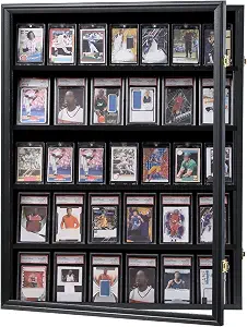 KCRasan 35 Graded Sports Card Display Frame -Card Display Case Lockable