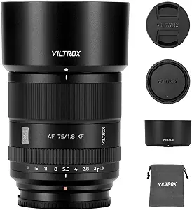 VILTROX AF 75mm F1.8 Lens for Fujifilm X Mount, Auto Focus Portrait Lens