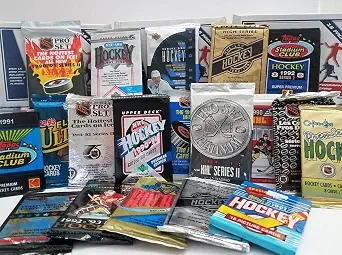 DREAM LOT OF OLD UNOPENED HOCKEY CARDS - 60 Cards in Packs from the Early 90s to Late 90s