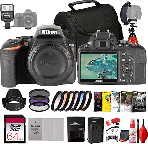 Nikon D3500 Body Only DSLR Camera 24.2MP (1590) & Flash Bundle