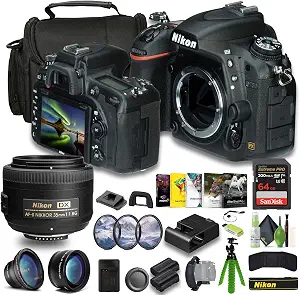 Nikon D750 FX-Format DSLR Camera with 35mm Lens Bundle