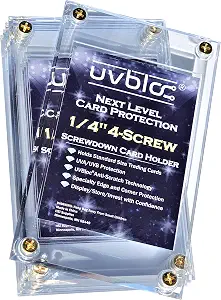 Baseball Card Holder Cases (5 Pack) Protectors Hard Plastic Screw Down 35pt Sleeves for Trading Football Basketball Sports Cards