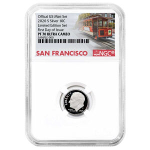 2020-S Silver From Limited Edition Silver Proof Set Proof Roosevelt Dime NGC PF70UC FDI Trolley Label