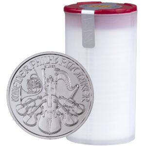 Roll of 20 - 2021 Austria 1 oz Silver Philharmonic €1.50 Coins GEM BU