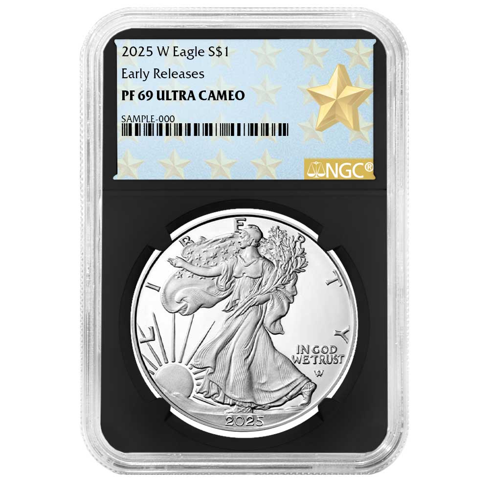 2025-W Proof $1 American Silver Eagle NGC PF69UC ER West Point Star Label Retro Core