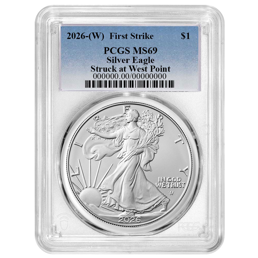 2026 (W) $1 American Silver Eagle PCGS MS69 FS Blue Label