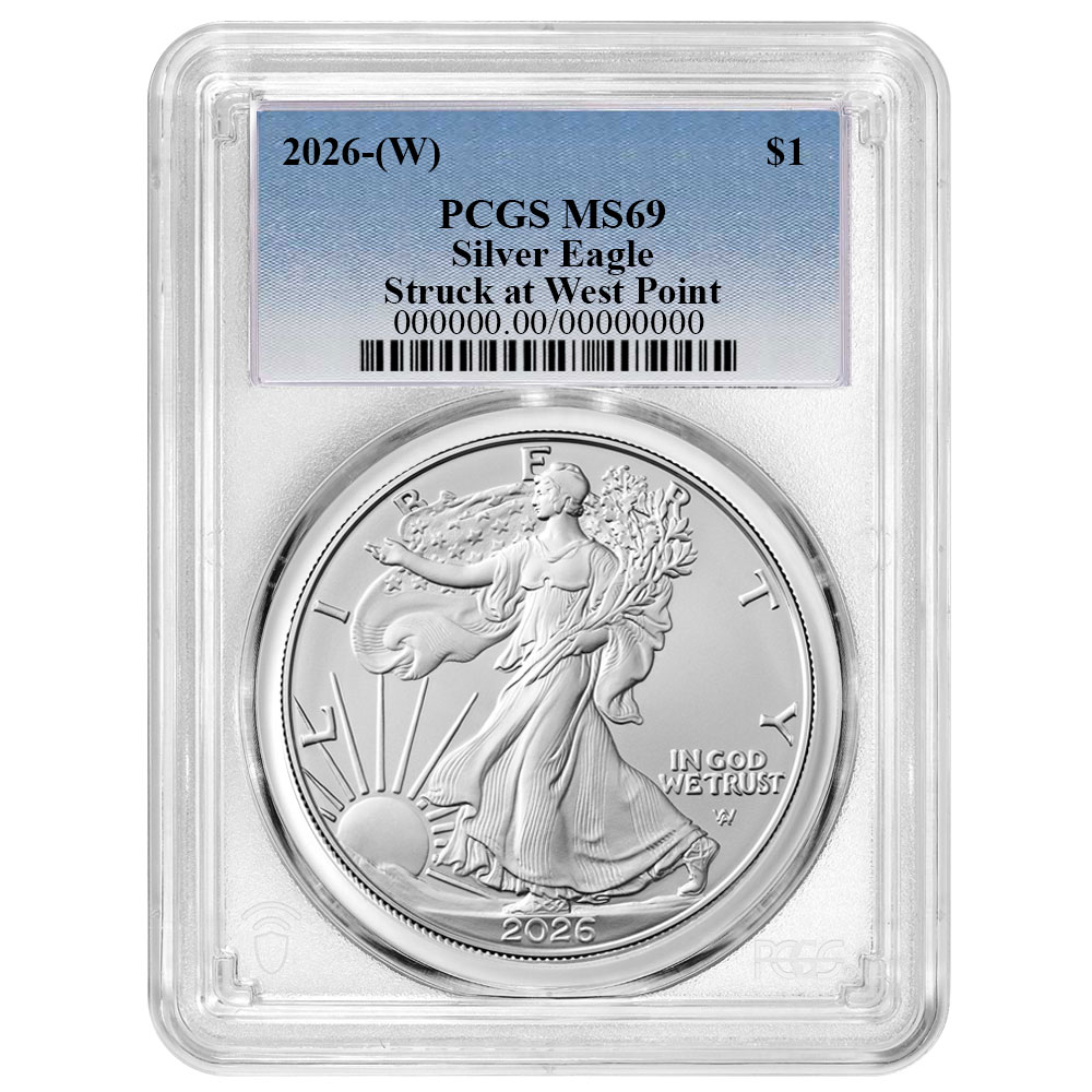 2026 (W) $1 American Silver Eagle PCGS MS69 Blue Label
