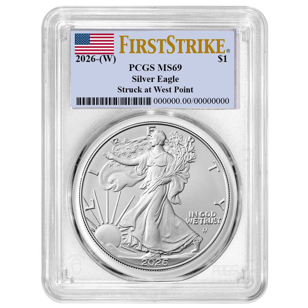 2026 (W) $1 American Silver Eagle PCGS MS69 FS Flag Label