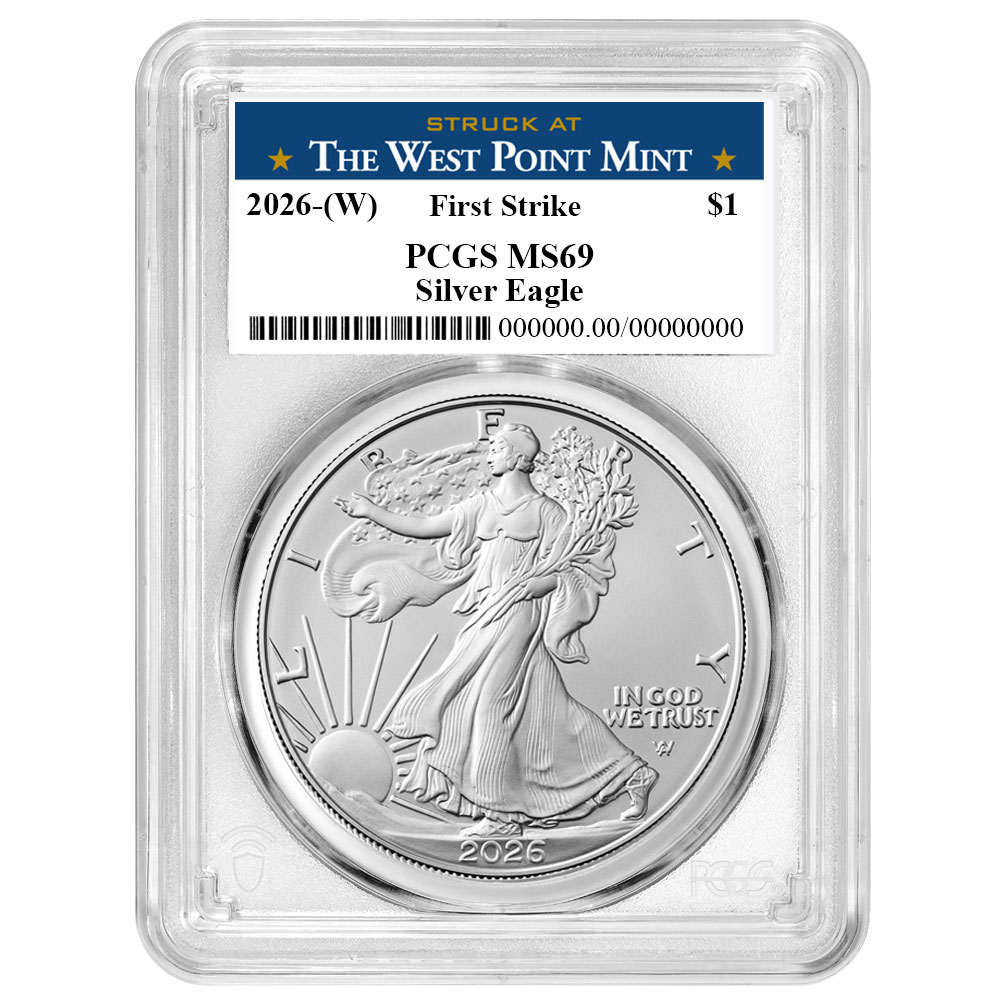 2026 (W) $1 American Silver Eagle PCGS MS69 FS West Point Label