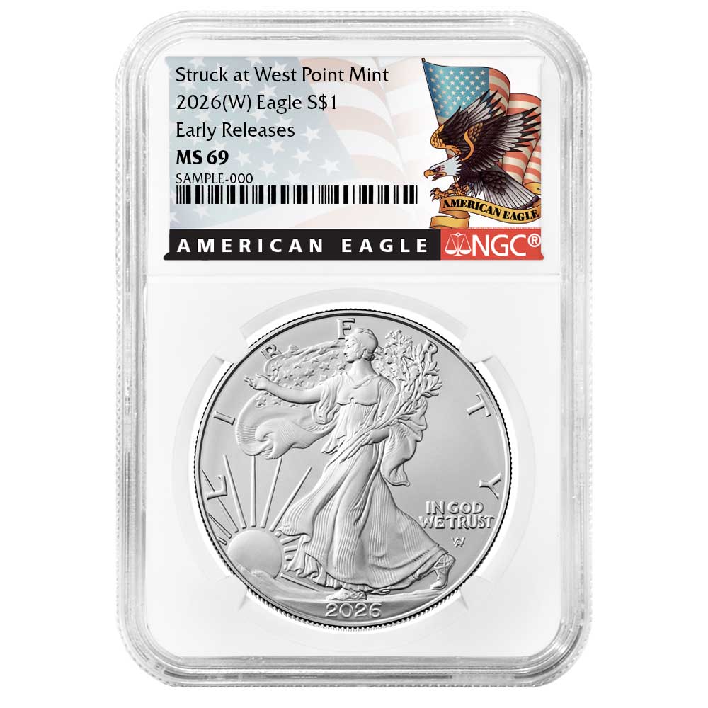 2026 (W) $1 American Silver Eagle NGC MS69 ER Black Label