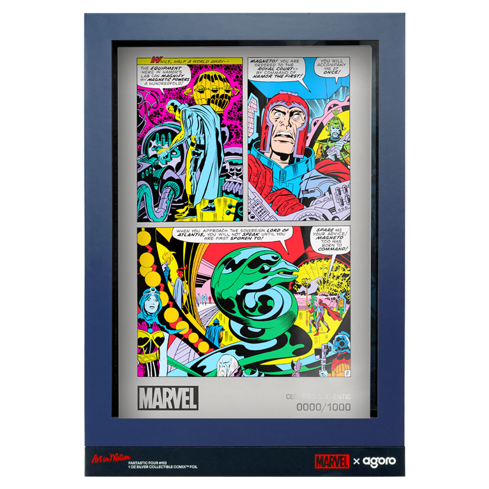 2026 Marvel Art in Motion Fantastic Four Internal Page #102 1 oz Silver Coin By Agoro Mintage of 1000