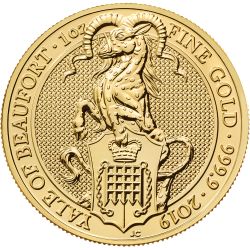 2019 1 oz Queen's Beasts The Yale of Beaufort Gold Coin