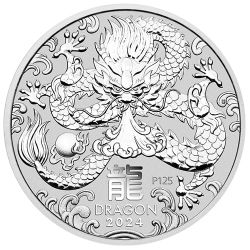 2024 1 Kilo Perth Mint Silver Lunar Dragon Coin - Series III