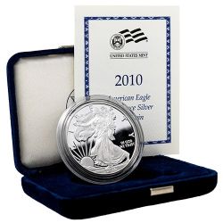 2010-W 1 oz American Silver Eagle Proof Coin w/Box & COA