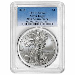 2016 PCGS MS-69 1 oz American Silver Eagle Coin