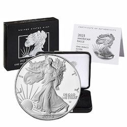 2025-W 1 oz American Silver Eagle Proof Coin with Box & COA