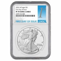 2025-W NGC PF-70 First Day of Issue 1 oz American Silver Eagle Proof Coin