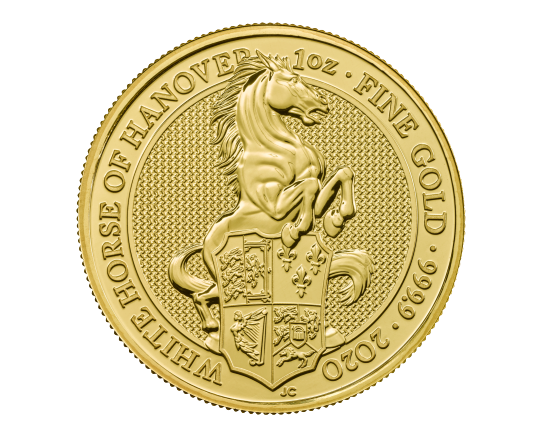 1 oz fine gold Queen’s Beasts White Horse of Hanover Coin