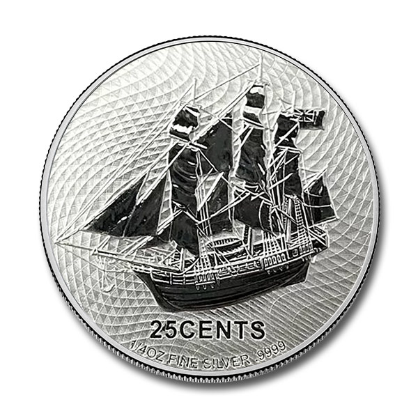 2021 Cook Islands 1/4 oz Silver HMS Bounty Coin Off Quality