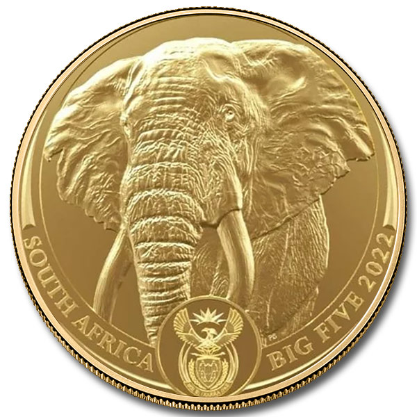 2022 1 oz South Africa Gold Elephant Coin (BU)