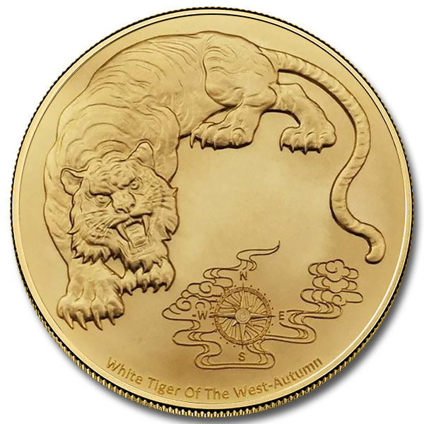 2023 Four Guardians – White Tiger 1 oz Gold Coin (BU)