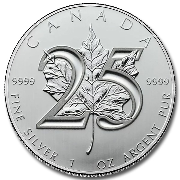 2013 1 oz Canadian 25th Anniversary Silver Maple